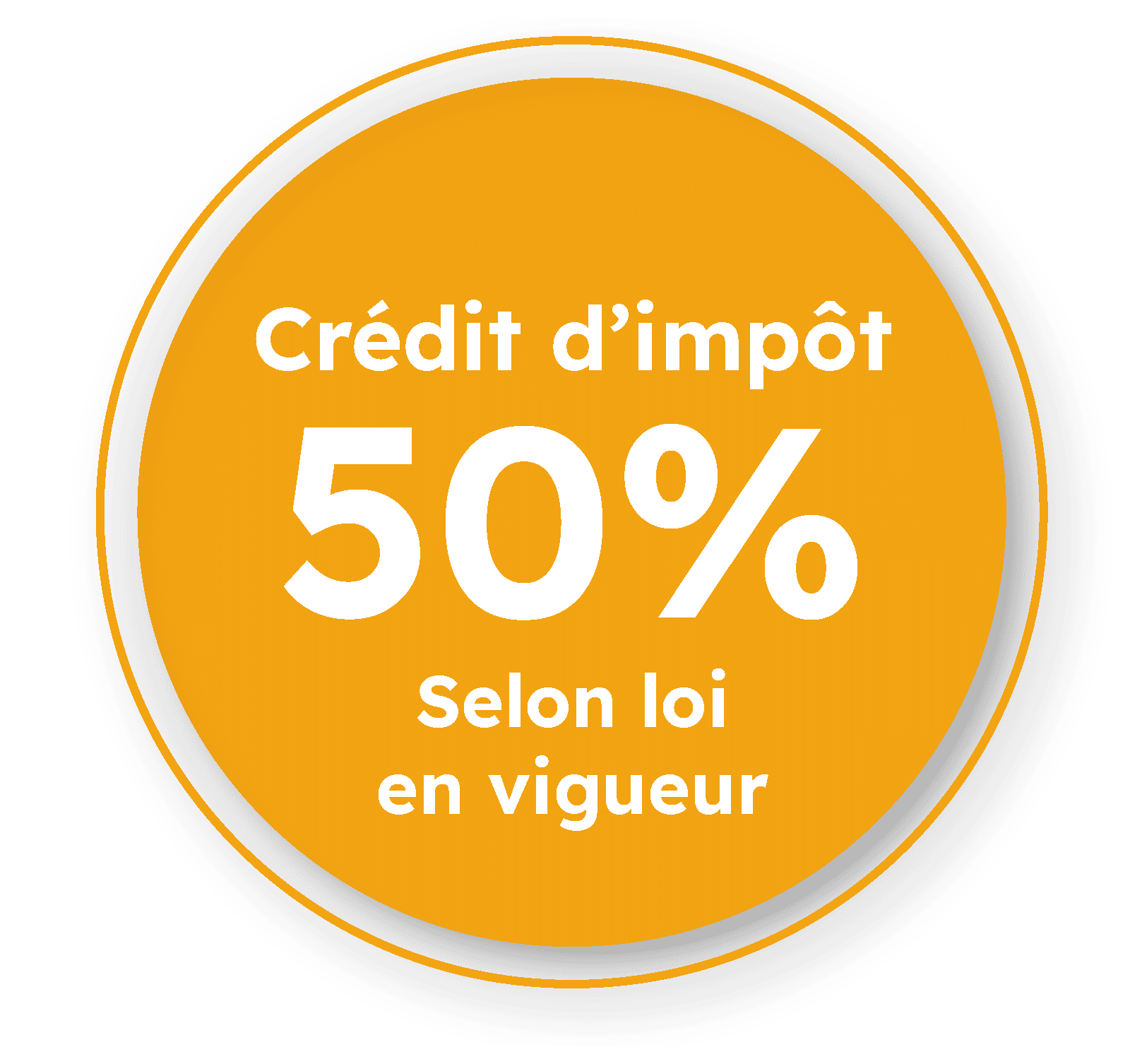 Crédit d'impôt 50% selon loi en vigueur